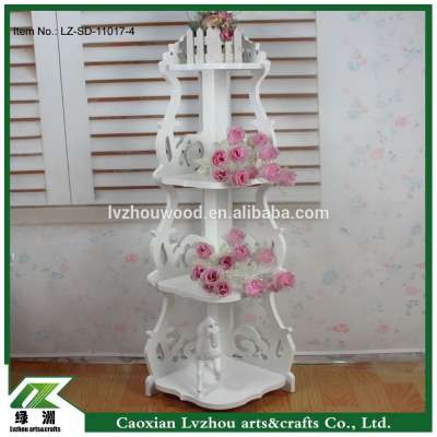 Home decoration three tiers wall flower shelf with white color