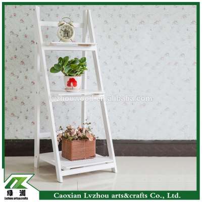 K/D folding solid wood corner shelf as flower rack / flower shelf / magazine rack