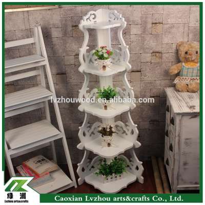 Stylish 5-tier Wooden Flower Display Shelf with High Quality